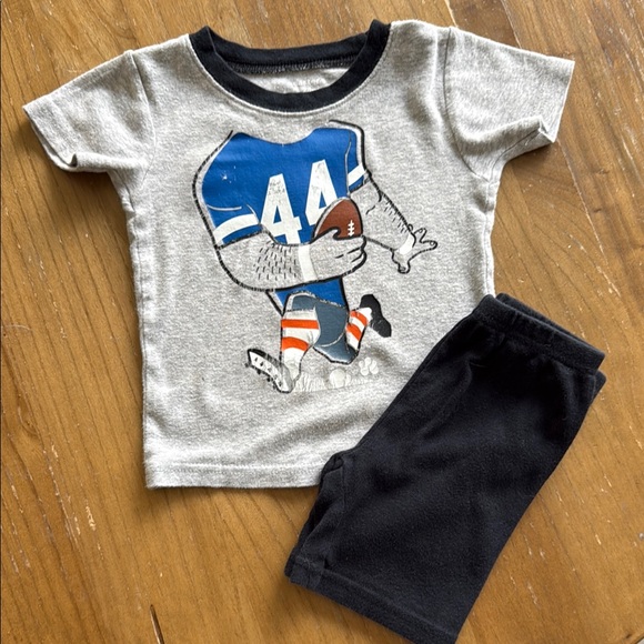 Carter's Other - 5 for $25 🌈 Carter's Gray and Blue football Toddler pajama short set 24 mth